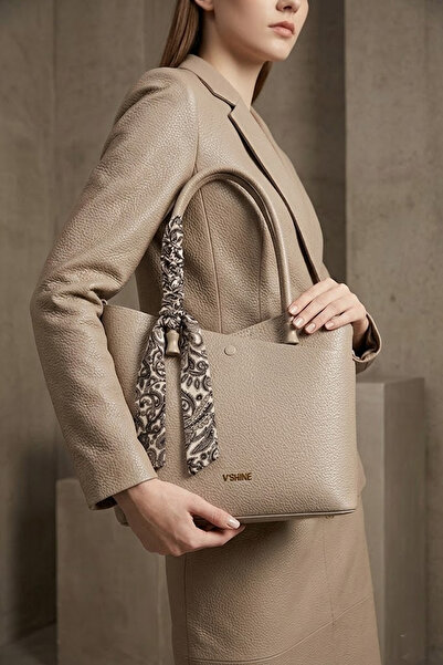 Ayakkabı Fuarı Elit Vsn3114C Women's Scarf Shoulder Bag Beige