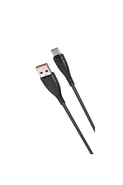 Veger V104 Πλεκτό Καλώδιο Δεδομένων USB 2.0 USB-C σε USB-A - Μαύρο 1.2μ