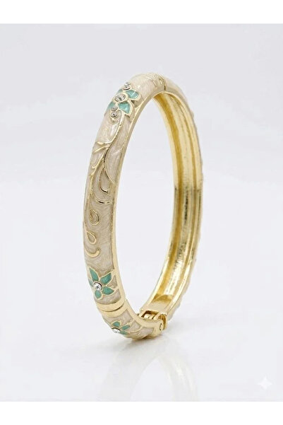 Marsilyan Ieg - Ivory Garden Mine Embroidered Handcuff Bracelet - Kbl0461 Elk...