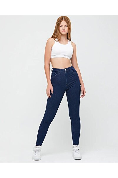 ZDN JEANS Kadın Yüksek Bel Toparlayıcı Skinny Fit Likralı Kot Pantolon