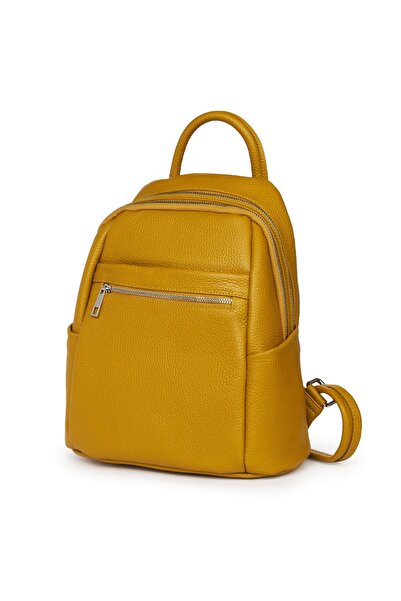 myOwn Women's leather backpack Jonathan mustard yellow
