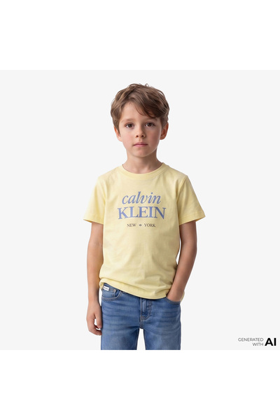 Calvin Klein Logo Çocuk Sarı T-Shirt