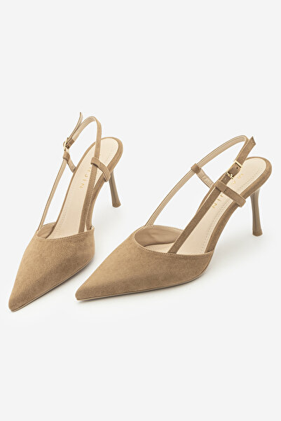 Marjin Women's Stiletto Pointed Toe Open Back Ankle Strap Classic Heeled Shoe...