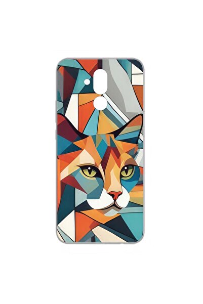 OEM Husa compatibila cu Huawei Mate 20 Lite Silicon Gel Tpu Model Cubic Cat Art