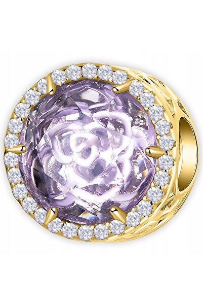 Larezo pandantiv, element decorativ, Model Margele Rotunde Cristal Violet, Zi...