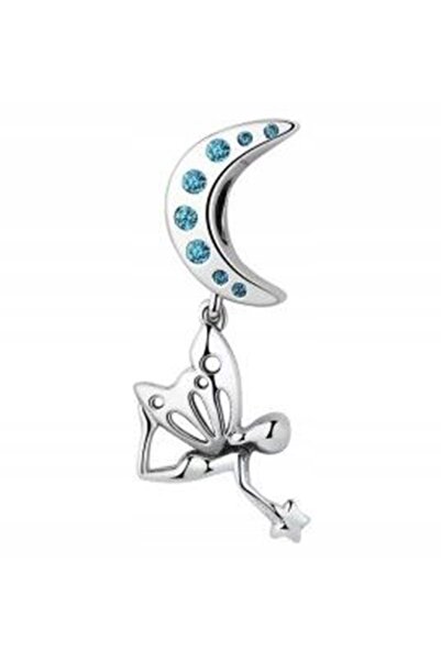 Larezo Charm, Model Zână Lună, Lună, Zână, Inaltime 31mm, Culoare Argintiu An...
