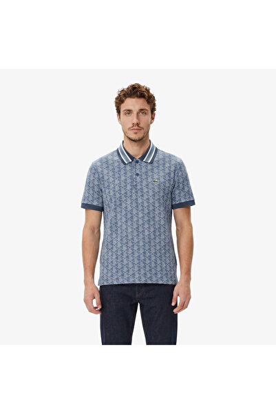 Lacoste Erkek Classic Fit Monogram Mavi Polo
