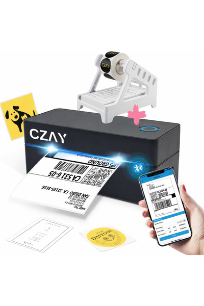 CZAY Imprimanta Termica Etichete CZAY®, Bluetooth si USB, AWB-uri 100x150 mm ...