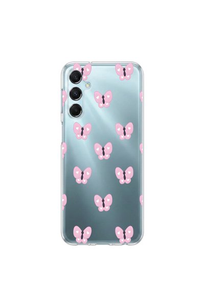 PPKin Samsung Galaxy M34 Compatible Butterfly 2 Design Transparent Case