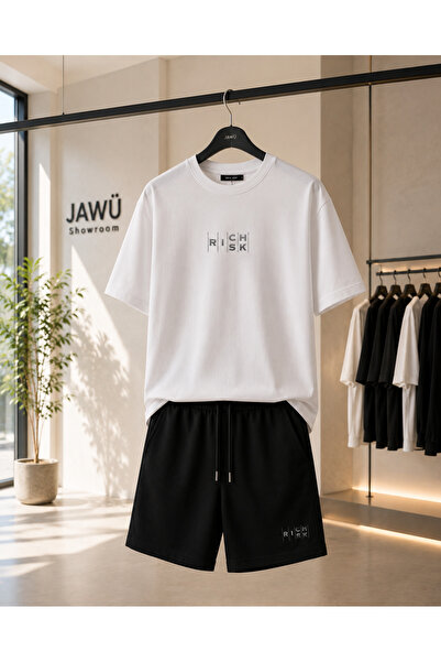 JAWÜ STYLE Rich-Risk Printed Oversize T-Shirt Shorts Set
