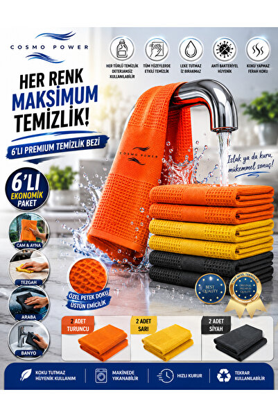 ASİL TİCARET mikrofiber temizlik bezleri 43x69 6 adet shirli bez