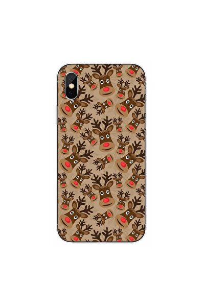 OEM Husa compatibila cu Apple iPhone XS Max Silicon Gel Tpu Model Craciun Rud...