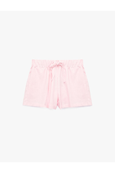 Koton Pocketed, Belted, Mini Micro Linen Shorts