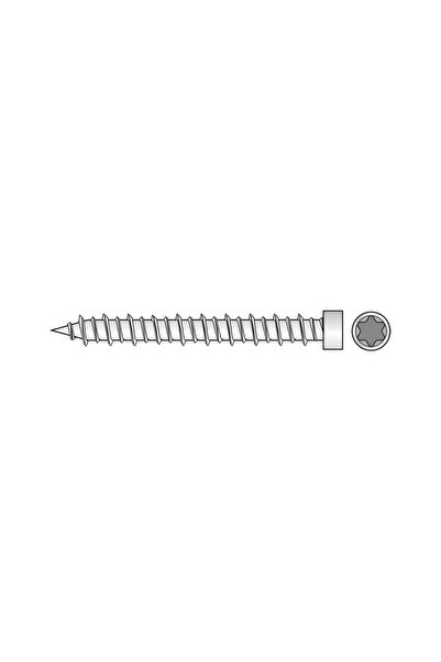 Rocast Set 100 x Surub Cap Cilindric Pentru Beton Otel Zincat Galben-7.5 X 132