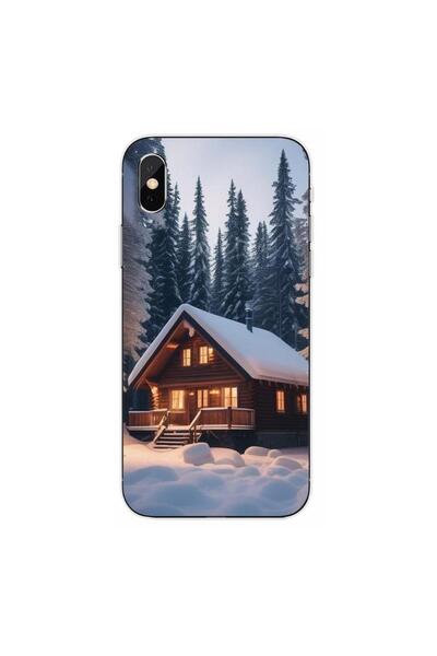 OEM Husa compatibila cu Apple iPhone XS Silicon Gel Tpu Model Peisaj Iarna Ca...