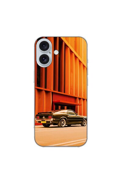 OEM Husa compatibila cu Apple iPhone 16 Silicon Gel Tpu Model Mustang Sunset