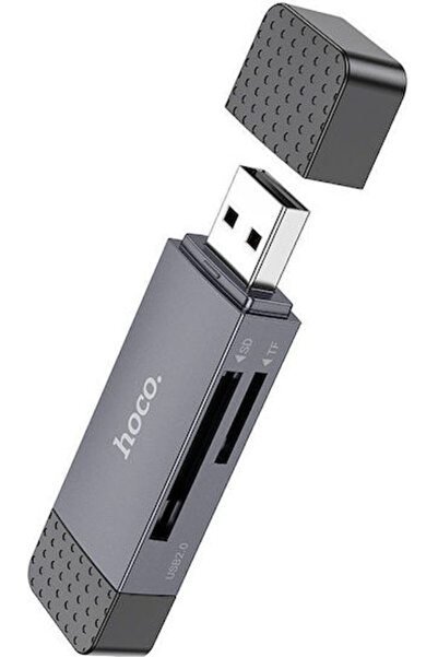 hoco. Hoco Αναγνώστης Καρτών 2 σε 1 USB A + Type C 3.0 Μεταλλικό Γκρι