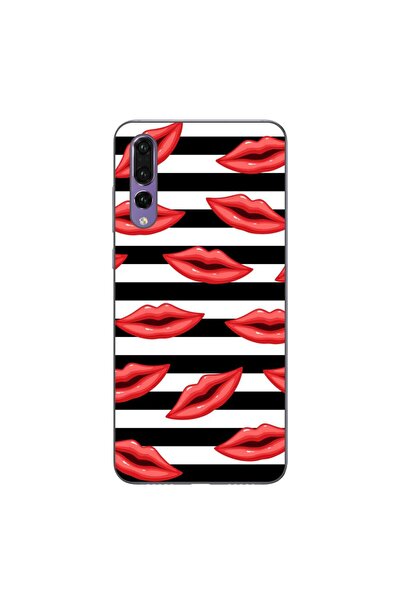 OEM Θήκη συμβατή με Huawei P20 Pro από σιλικόνη gel TPU με σχέδιο ριγέ φιλιά