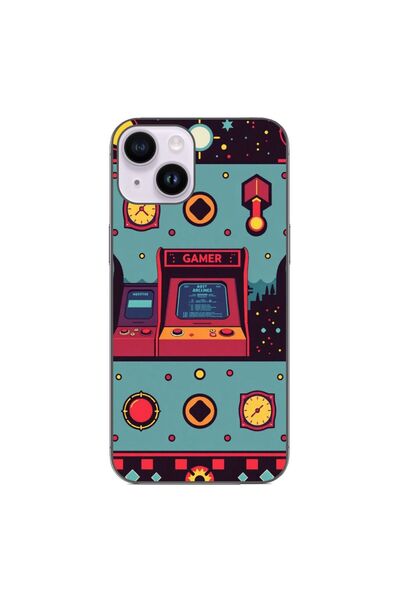 OEM Husa compatibila cu Apple iPhone 15 Silicon Gel Tpu Model Gamer Arcade Room