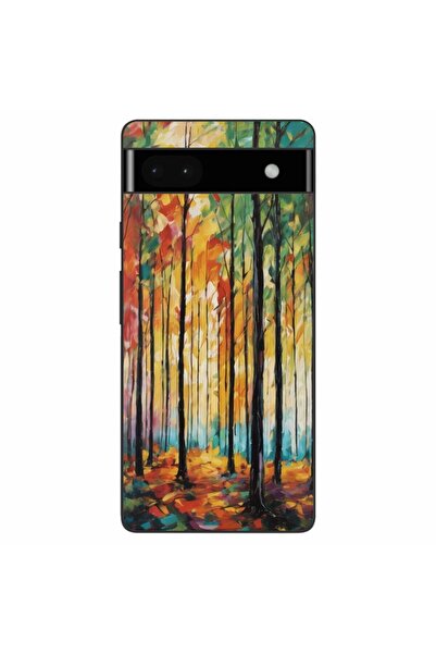 OEM Husa compatibila cu Google Pixel 6A Silicon Gel Tpu Model Colored Forest Art