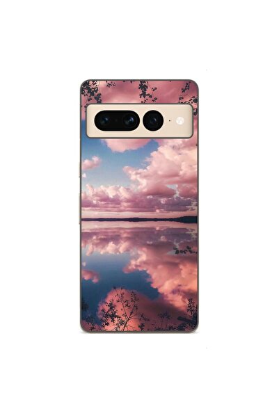 OEM Husa compatibila cu Google Pixel 7 Pro Silicon Gel Tpu Model Pink Clouds
