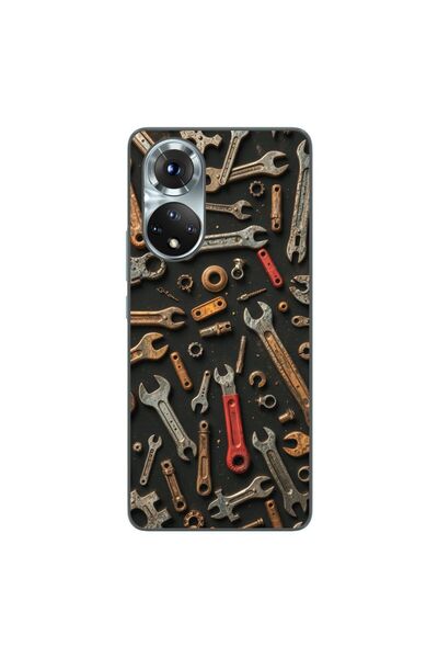 OEM Husa compatibila cu Honor 50 Silicon Gel Tpu Model Mechanic Tools Pattern