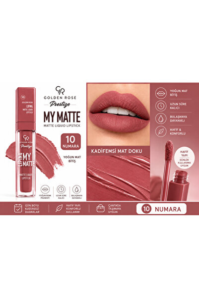 Golden Rose Liping My Matte Likit Ruj No: 10 - Suya Dayanıklı Ultra Mat Ruj