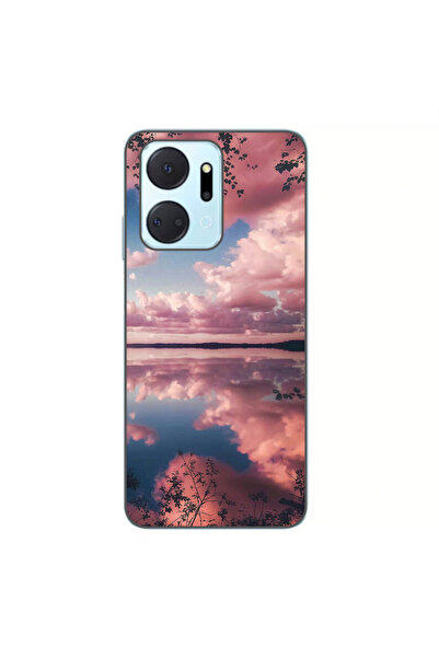 OEM Husa compatibila cu Honor X7a Silicon Gel Tpu Model Pink Clouds