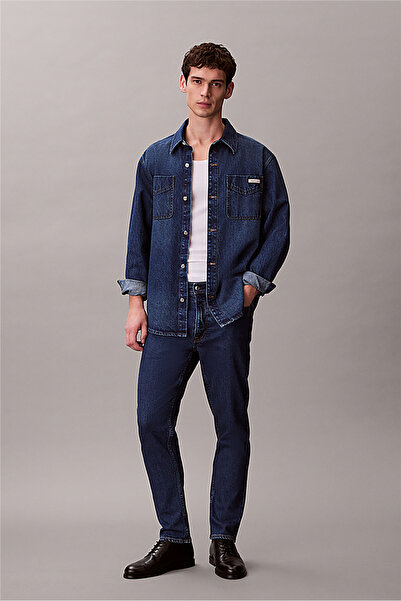 Calvin Klein Classic Taper Pacifi Erkek Jean Pantolon İndigo Mavi