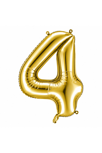 BeySüS 4 Number Foil Balloons Gold Color (100 cm)