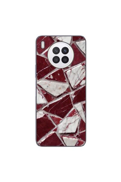 OEM Husa compatibila cu Huawei Nova 8i Silicon Gel Tpu Model Broken Glass Red...