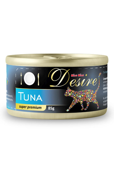 Desire Canned, Wet Food for Adult Cats, Tuna Fillets in Gelatin, 85g