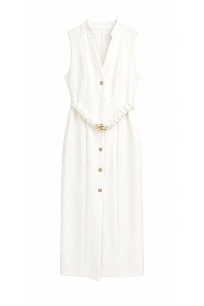 Flow Gold Buckle Midi Dress