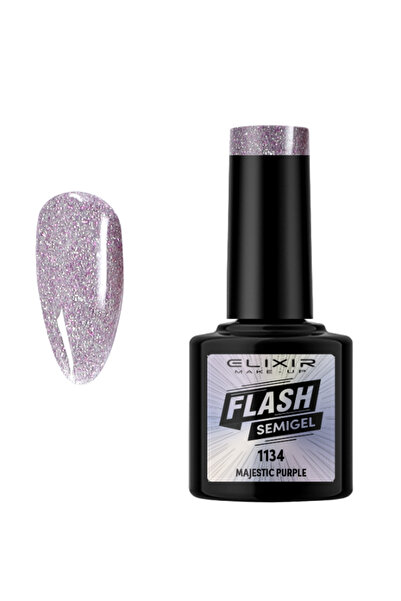Elixir FLASH SEMI GEL (ΗΜΙΜΟΝΙΜΟ BΕΡΝΙΚΙ) - 1134 (MAJESTIC Purple) 8ML