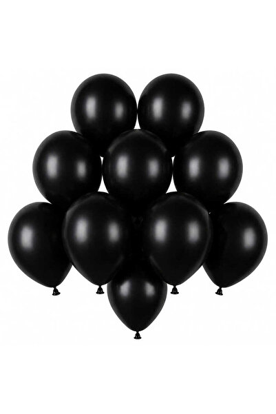 BeySüS Black Color Latex Pastel Balloons (13 cm) - 10 Pieces