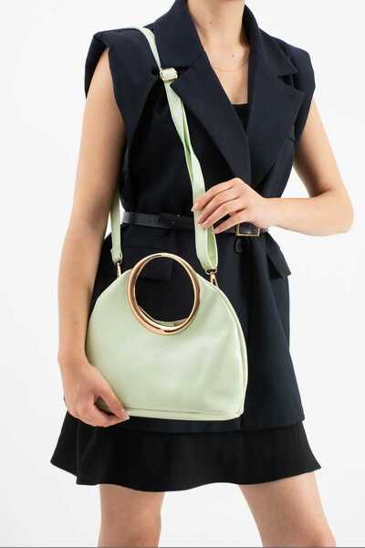 ÖZÜM ÇANTA Women's Gold Accessory Detail Long Strap Hand and Shoulder Bag Min...