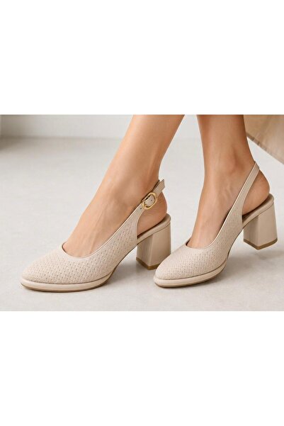 PAPUCUMUN DÜNYASI Women's Slingback Thick-Heeled Shoes