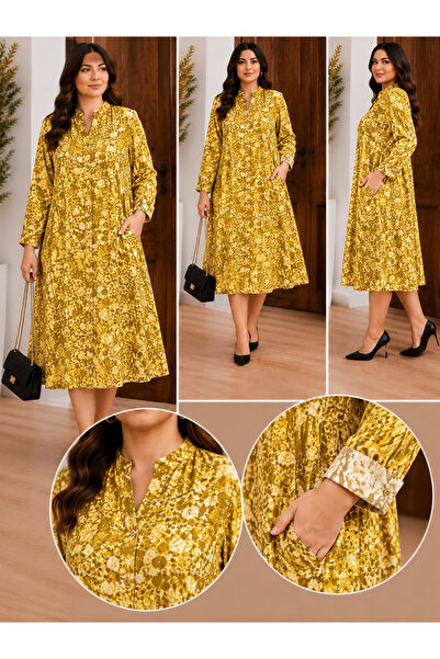 MENSAR OTANTİK Doyma Viscose Shirt Dress Height 125 cm Chest 135 cm Waist 150 cm