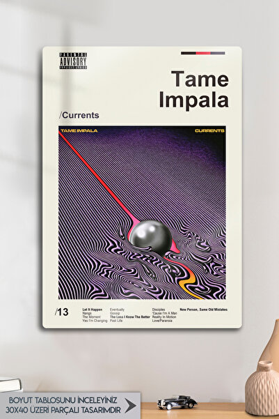 DekorHane Metal Baskı - Tame Impala, Let It Happen, Albüm Kapaklı İmpala Post...