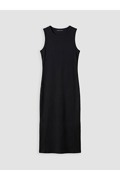 LC Waikiki Nevavm Oval Neck Ribbed Bodycon Dress with a Difference