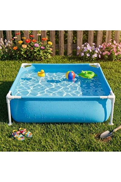 Generic مسبح ماي فيرست فريم للأطفال، 122 × 122 × 30.5 سم، أزرق، شكل مربع، مثا...