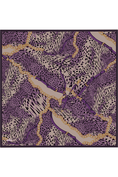 Aker Purple 90X90 Silk Twill Scarf