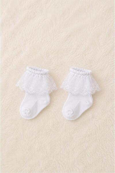 Lakoren Organic Cotton Premium 3-Piece Baby Pleated Socks / Washable / Seamless