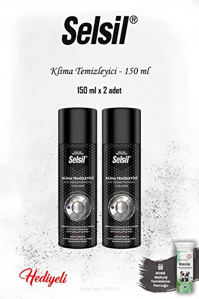 Selsil 2 adet Klima Temizleyici 150 ml, ROSIE