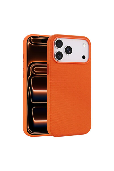 UnDePlus Apple iPhone 17 Pro Max Kılıf M-Safe Şarj Özellikli Kumaş Dizayn Mia...