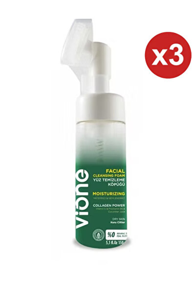vione Spumă de curățare facială cu perie, Colagen Power, 150ml X 3 buc
