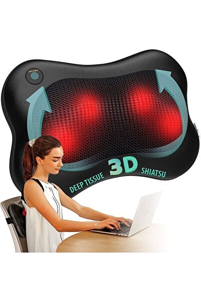 Arabest Shiatsu Back,Neck Massager,3D Kneading Deep Tissue Massage Pillow wit...