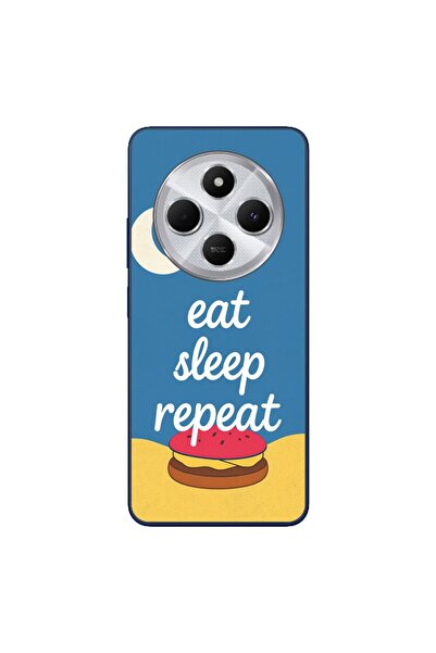 OEM Husa compatibila cu Xiaomi Redmi 14C Silicon Gel Tpu Model Eat Sleep Repeat