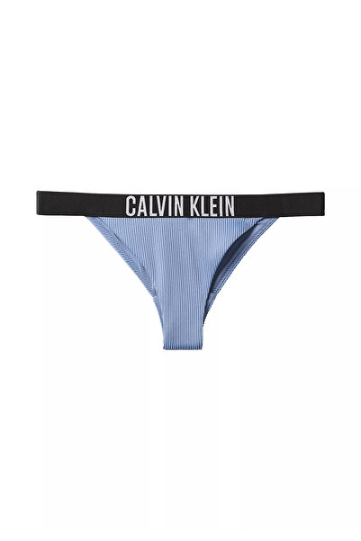 Calvin Klein Kadın Logo İmzalı Elastik Bel Bantlı Mavi Bikini Altı