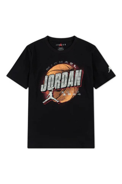 JORDAN تي شيرت أسود للأولاد من Kids Jdb Distressed Chrome - 95F191-023